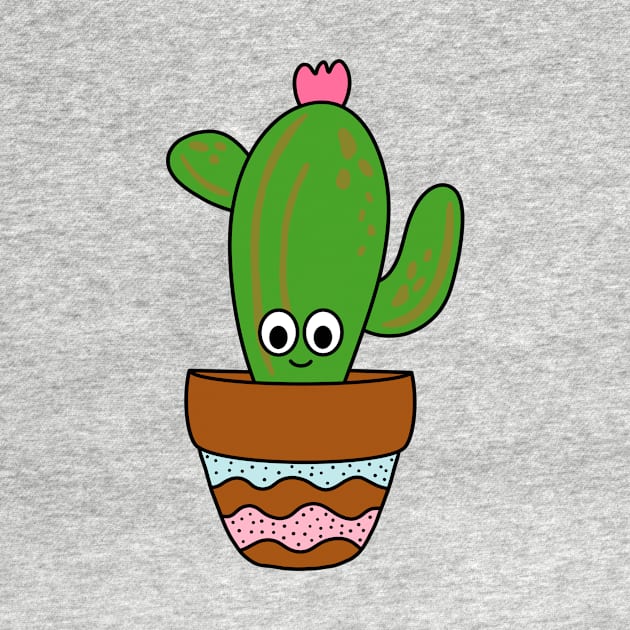 Cute Cactus Design #283: Cute Saguaro In Terra-cotta Pot by DreamCactus